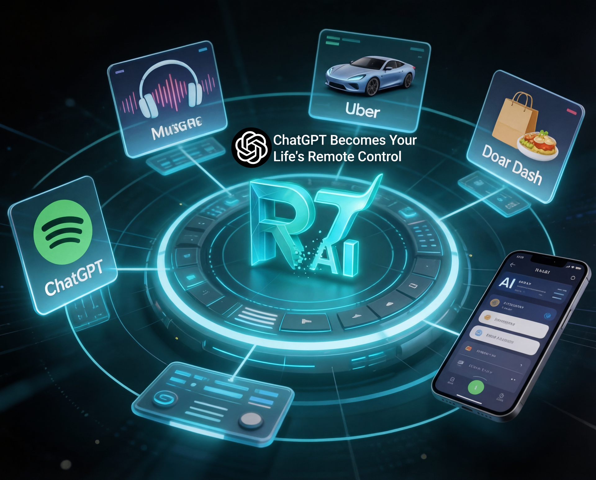 ChatGPT הופך לשלט רחוק לחיים שלכם: אינטגרציות עם Spotify, Uber, DoorDash ועוד