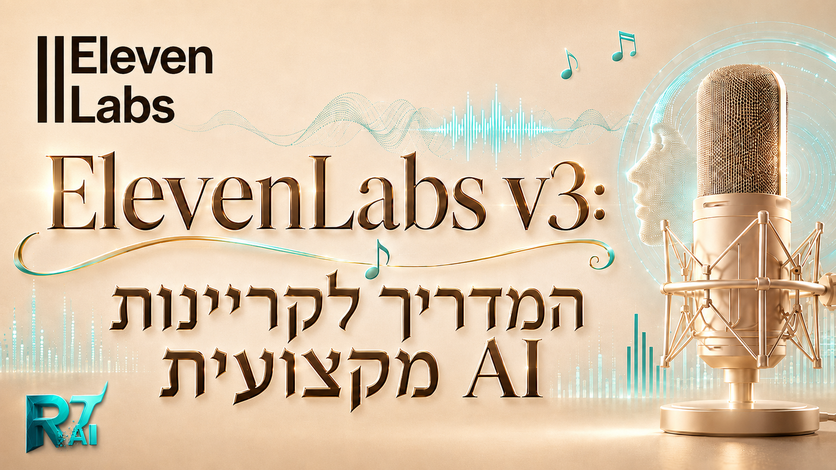 ElevenLabs v3: המדריך לקריינות AI מקצועית - בלי מיקרופון, בלי סטודיו, בחינם