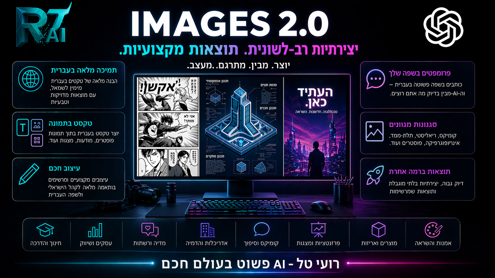 ChatGPT Images 2.0: מודל התמונות החדש של OpenAI - ועברית שסוף סוף עובדת
