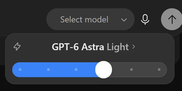 מחוון Power ב-ChatGPT Work במצב GPT-6 Astra Light, השלב הרביעי מתוך שישה