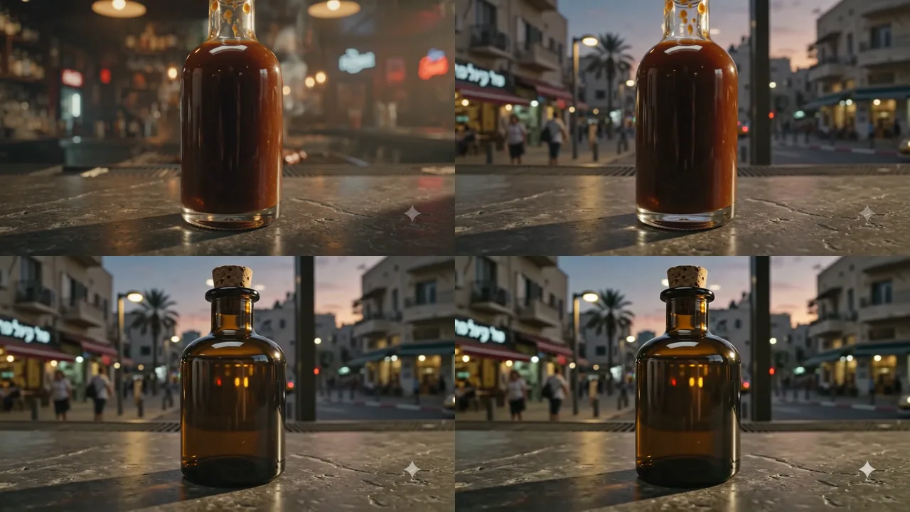 השוואת ארבעה פריימים משרשרת העריכה