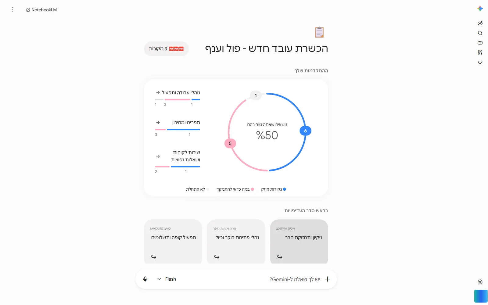 הדשבורד אחרי הסימון: העדיפויות התחלפו ושיעור חדש נכנס במקום